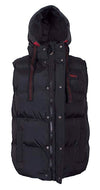 J. Whistler Mens Bubble Vest Hood Puffer Jacket JWHI-3558-Black Blk/Blk