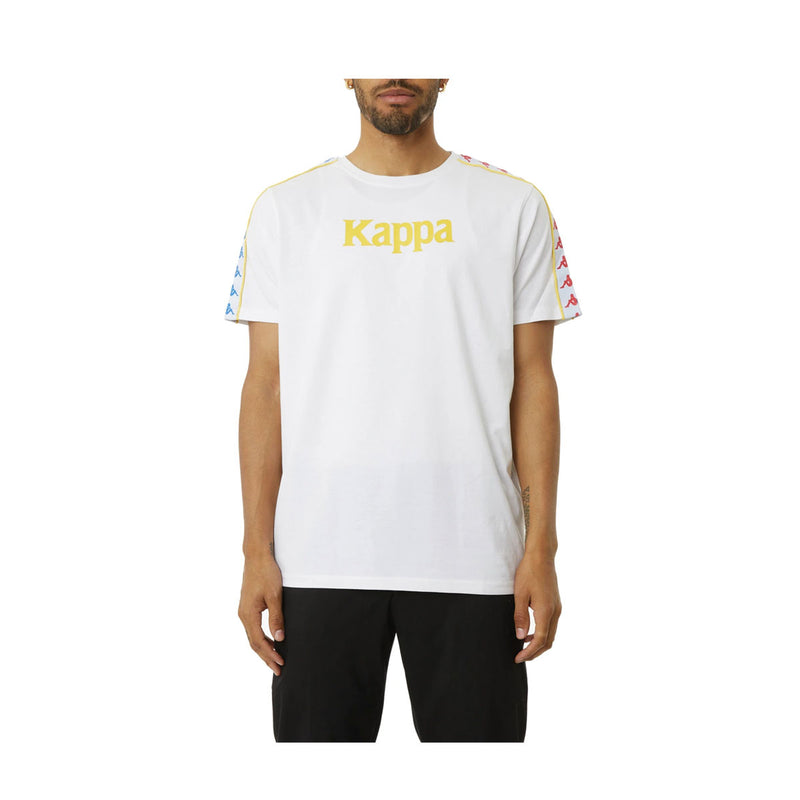 Kappa Mens Authentic Bendoc T-Shirts 37155Nw-A02 White-Fuchsia
