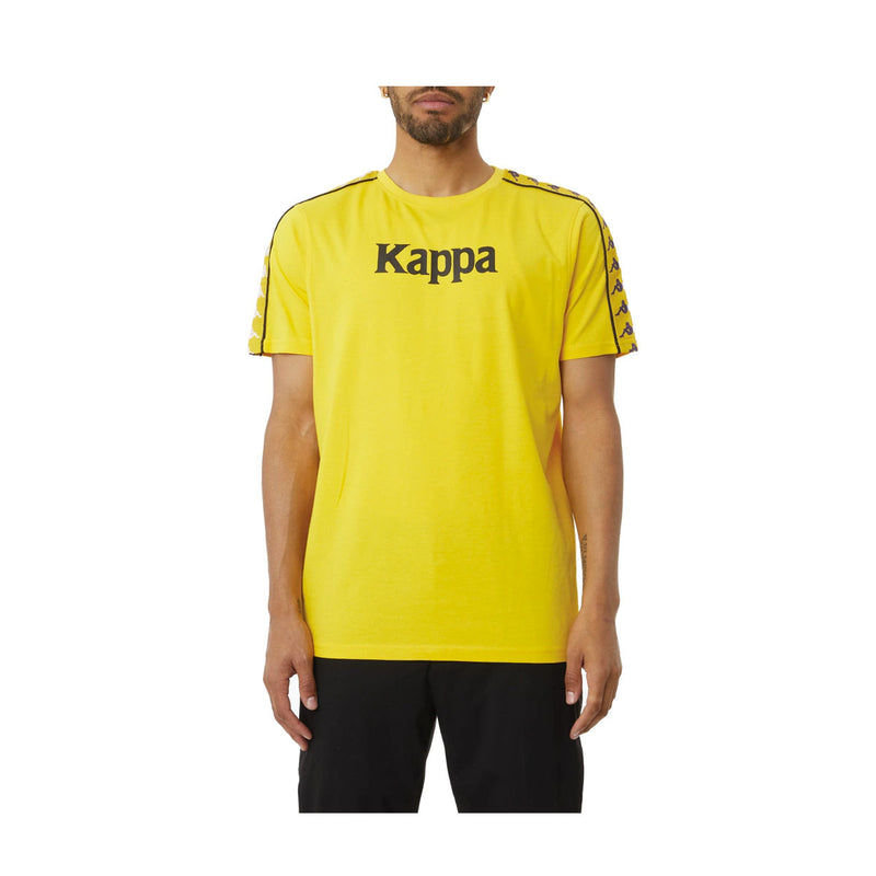 Kappa Mens Authentic Bendoc T-Shirts 37155Nw-A04 Yellow Dk/Violet/White/Black