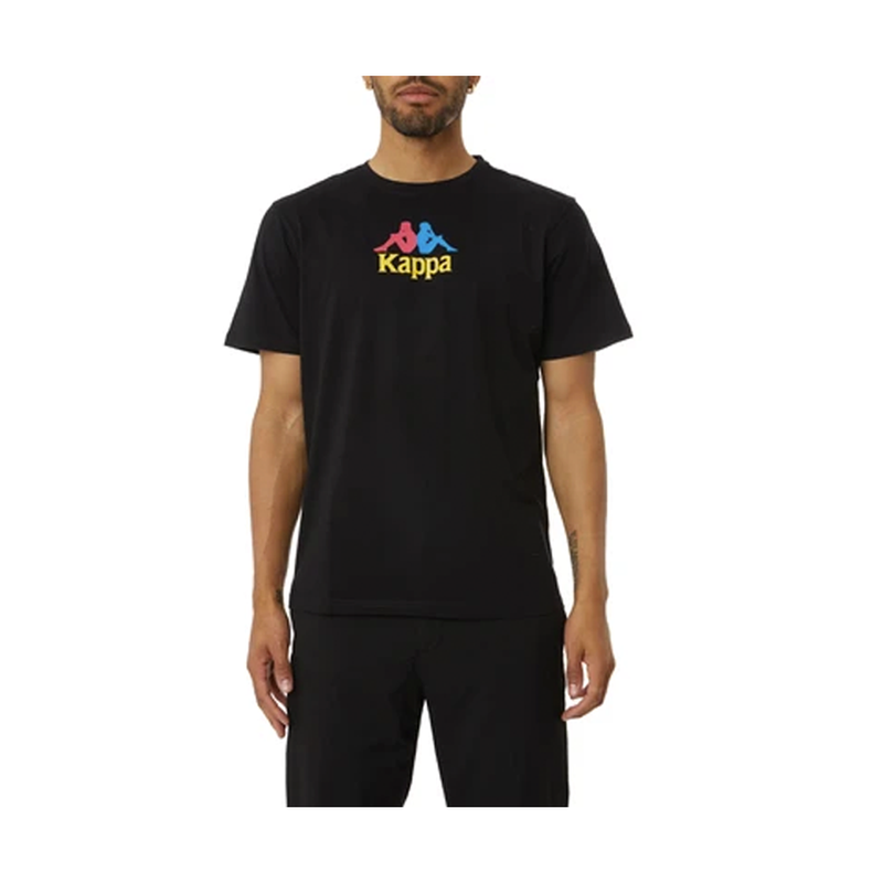 Kappa Mens Authentic Molongio T-Shirts 381633W-A00 Black/Fuchsia/Blue/Yellow Dk