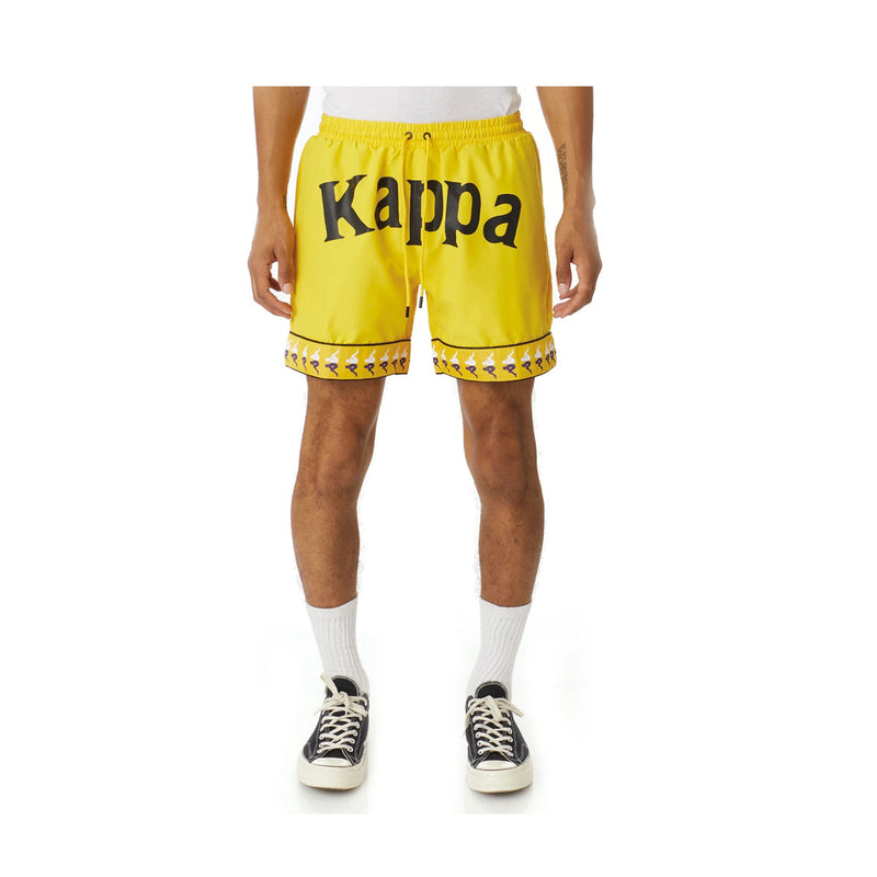 Kappa Mens 222 Banda Calabash Shorts 38181HW-A04 Yellow Dk/Violet/White/Black