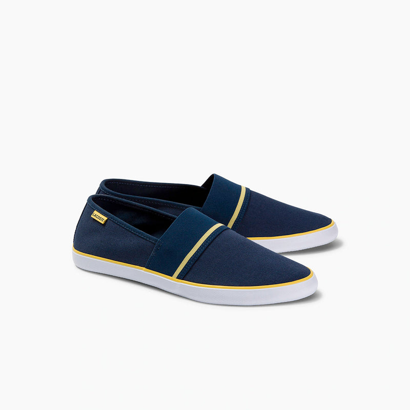 Lacoste Mens Color-Pop Canvas Slip Ons 39CMA0035-2M3 Nvy/Ylw