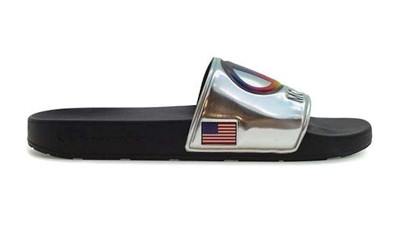 Champion Unisex Slides Sandals Flip Flops Cm100129M Metallic Silver M13-W15