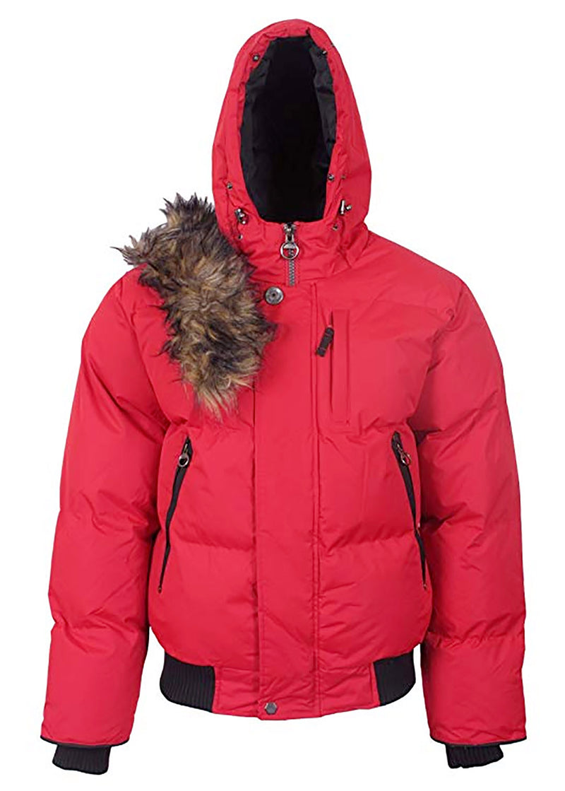 J. Whistler Mens Quilted Puffer Jacket Jwhi-4630-RED Red/Red