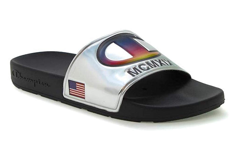 Champion Unisex Slides Sandals Flip Flops Cm100129Y Metallic Silver Y6-W8