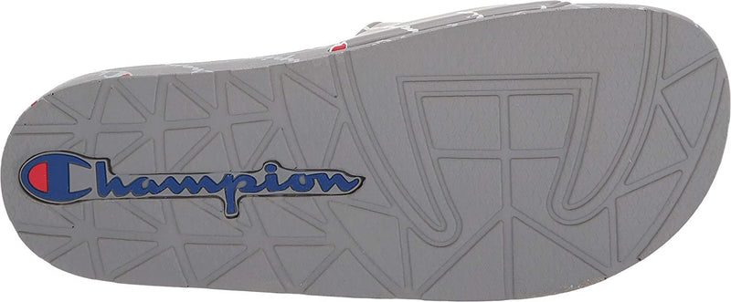 Champion Unisex Repeat Slides Sandals Flip Flops CM100099Y Grey/Grey Y5.5-W7.5