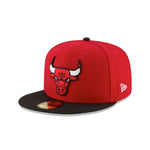 New Era Mens 59 Fifty Chicago Bulls Two Tone Fitted Hat 70343697 Red/Blk