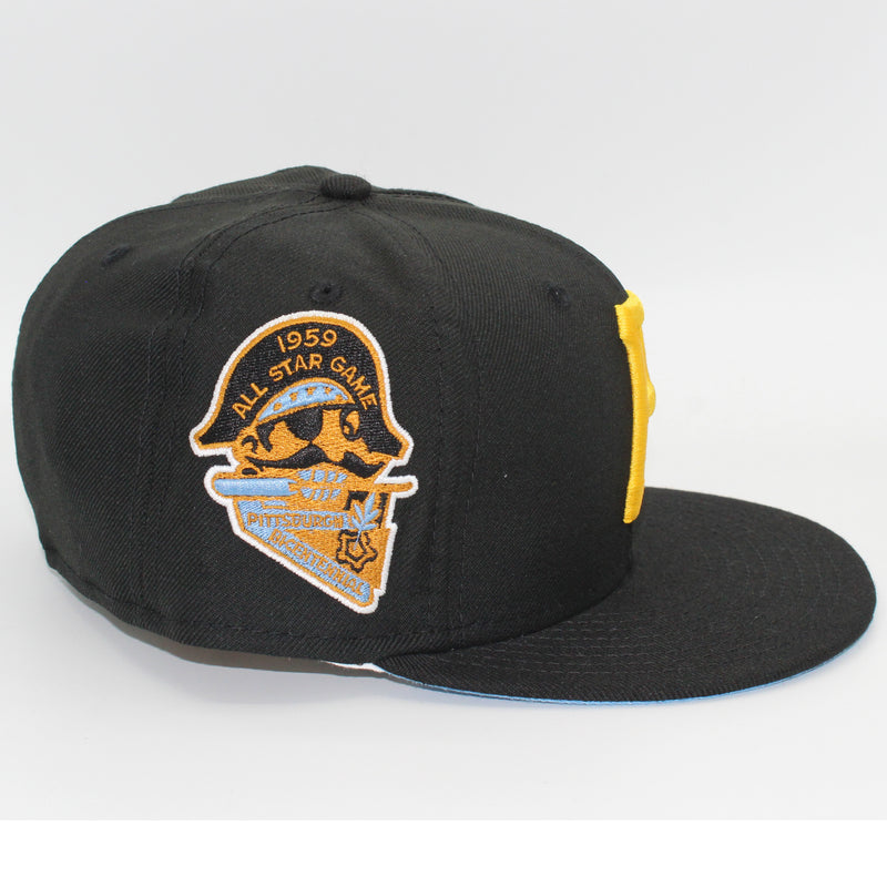 New Era Mens 59 Fifty Pittsburgh Pirates  Fitted Hat 70590510 Black Blue