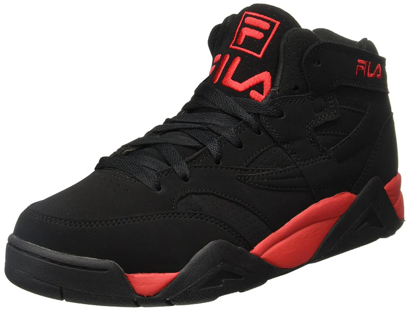 Fila Men's M Squad Black/Red Hightop Basketball Shoes (12)