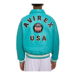 Avirex Mens Icon Varsity Jacket AVF20BO01-440 Turquoise