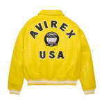 Avirex Mens Limited Edition Icon Croc Cognac Varsity Jacket AVF222O06-730 Vibrant Yellow