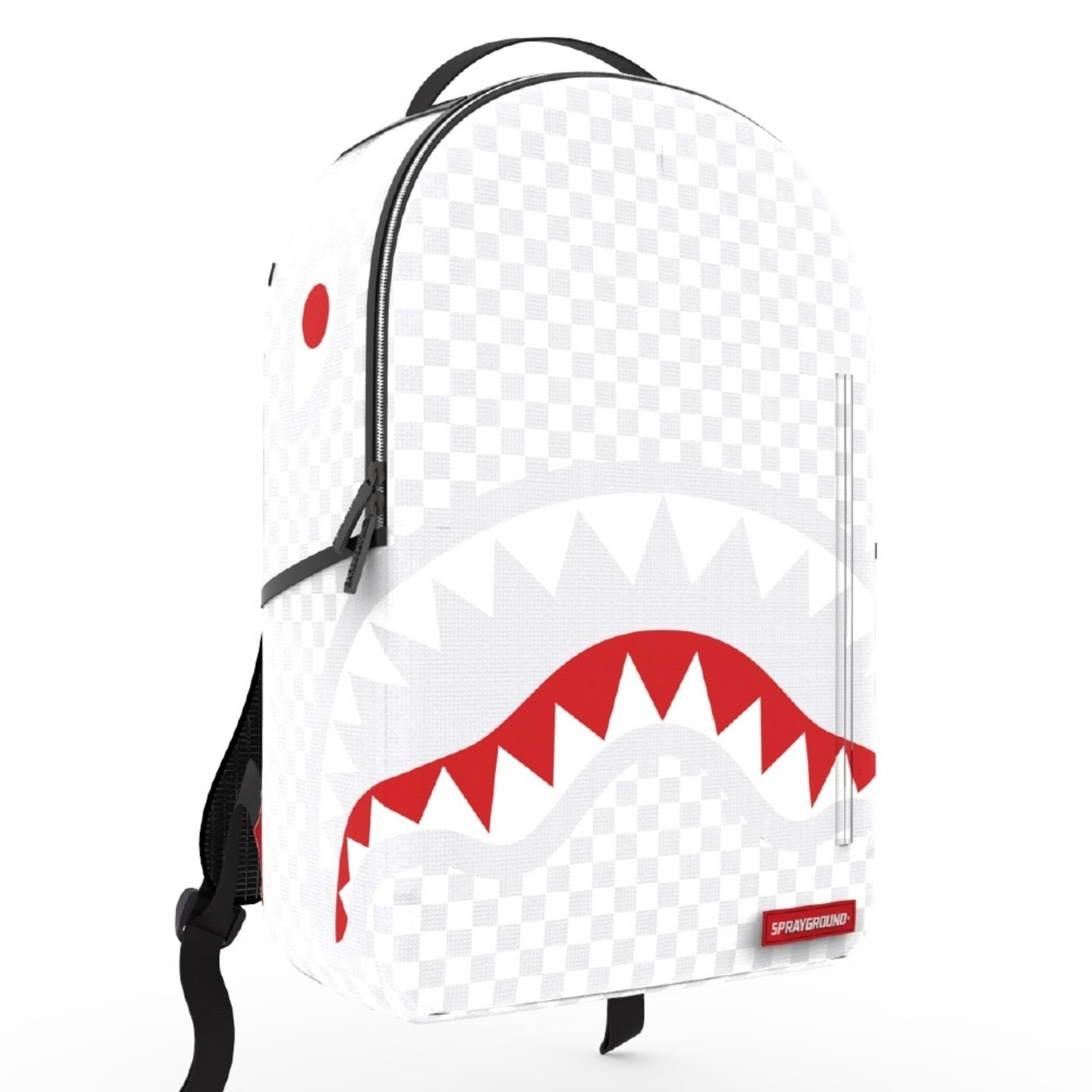 SPRAYGROUND ALL OR NOTHING SHARKS IN PARIS BACKPACK RED SHARKS IN PARI –  BLUE CITY NYC