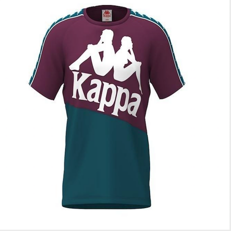 Kappa Mens Authentic 222 Banda Baldwin T-Shirts 304Nqb0-934 Violet-Petrol-Petrol