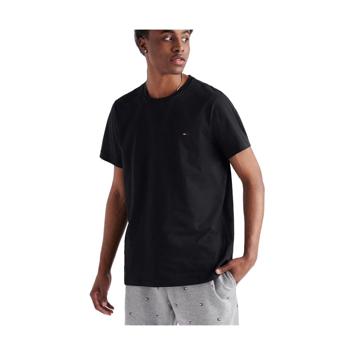 Tommy Hilfiger Mens Core Flag Crewneck T-Shirt 09T3139-001 Black | Premium NY