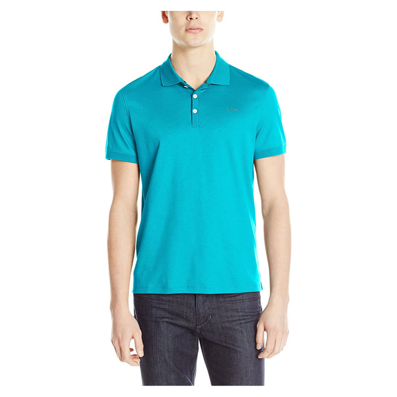 Calvin Klein Men's Liquid Solid Polo T-Shirts, 40NK811 Lapis Lazulu Blue