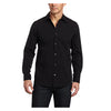 Calvin Klein Men's Mini Stripe Poplin Free Fit Woven Shirt, Black Carbon, Medium