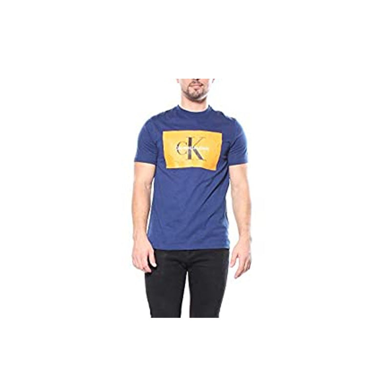Calvin Klein Monogram Logo Block Fashion T-Shirt L Blue Men