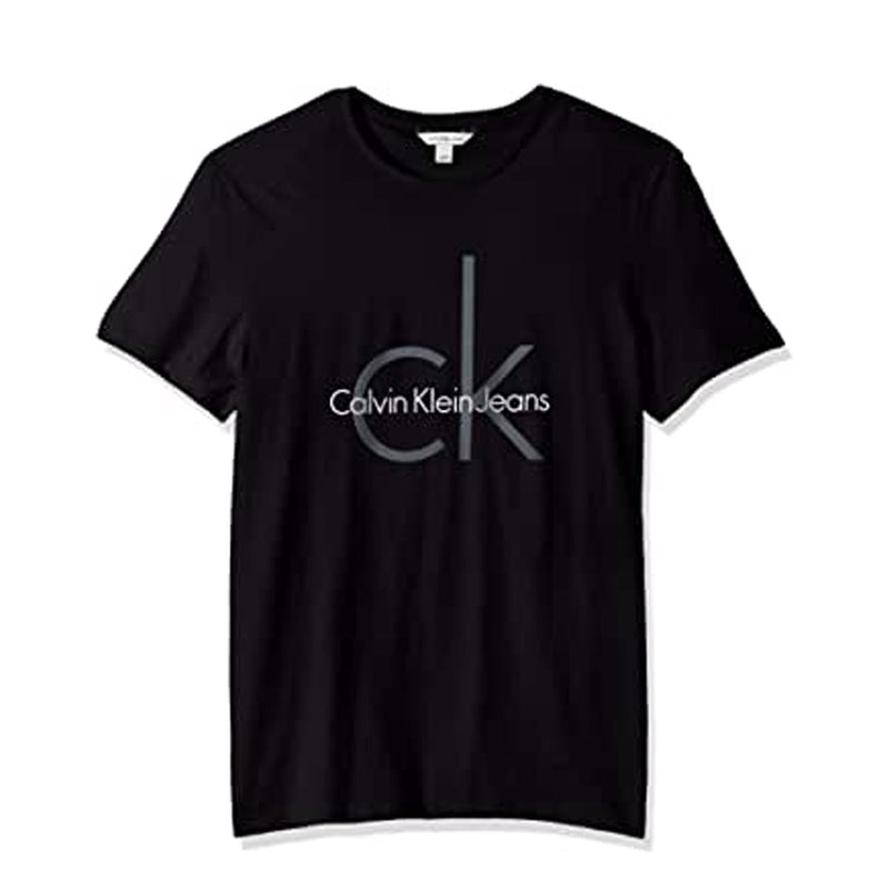Calvin Klein Men's Institutional Logo Crew Neck Sweatshirt, Black, Medium