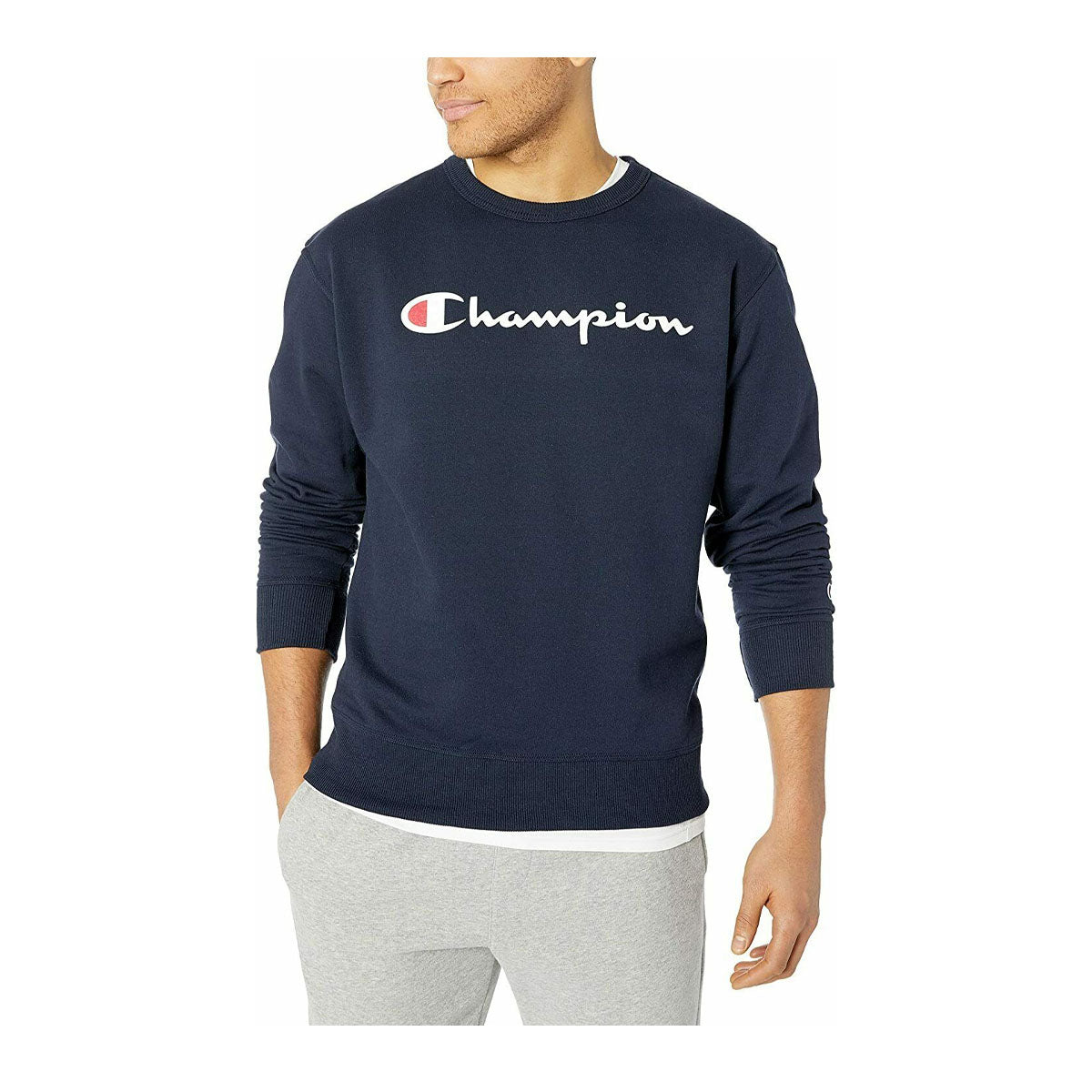Champion Mens Powerblend Graphic Crewneck Sweatshirt GF88H-NYC