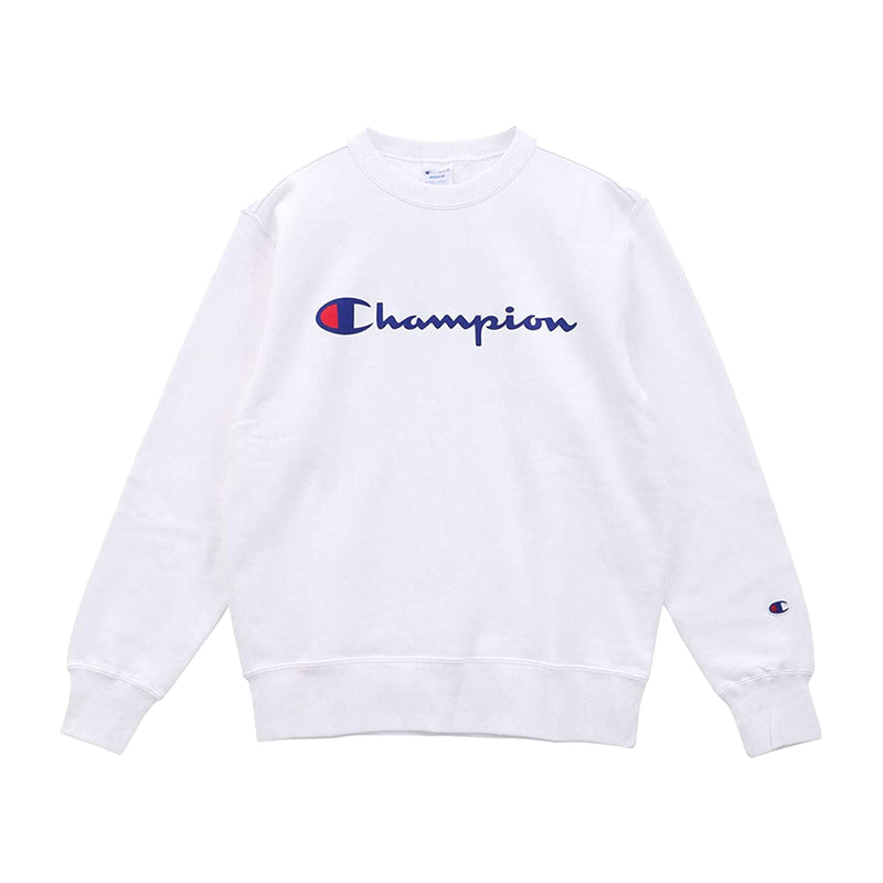 Champion Mens Powerblend Graphic Crewneck Sweatshirt GF88H-WHC White