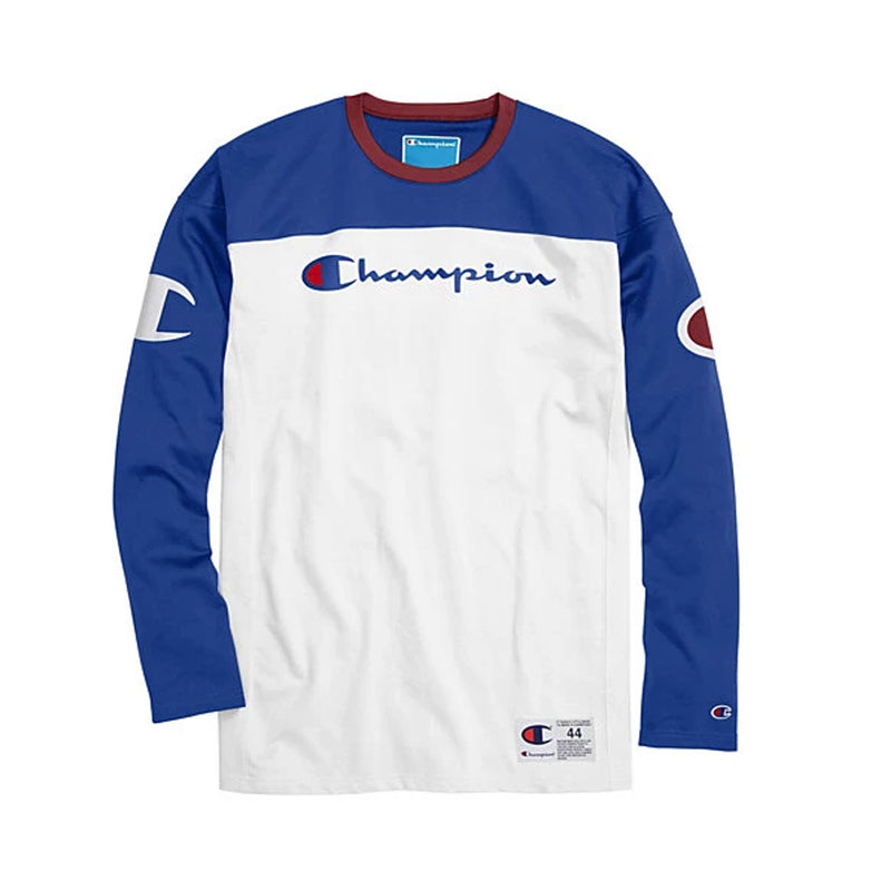 Champion Mens Football Jersey Plaited T4973-HIP Surf The Web/White