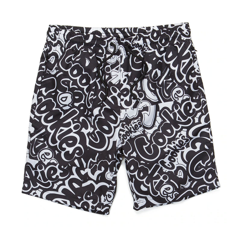 Cookies Mens Stack It Up Jersey All-Over Print Shorts 1550B4776 White/Black