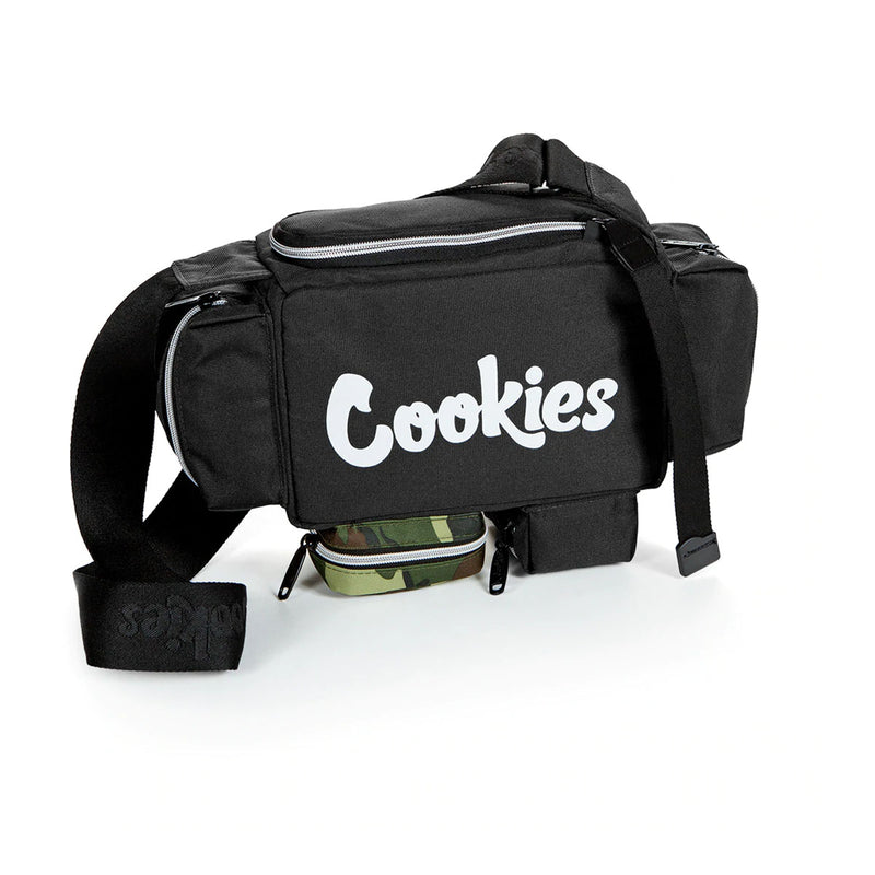 Cookies Unisex Militant Smell Proof Textured Nylon Shoulder Bag 1556A5949-BLACK