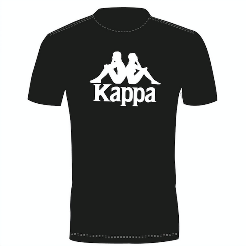 Kappa Mens Authentic Estessi T-Shirts Black/White 2XL
