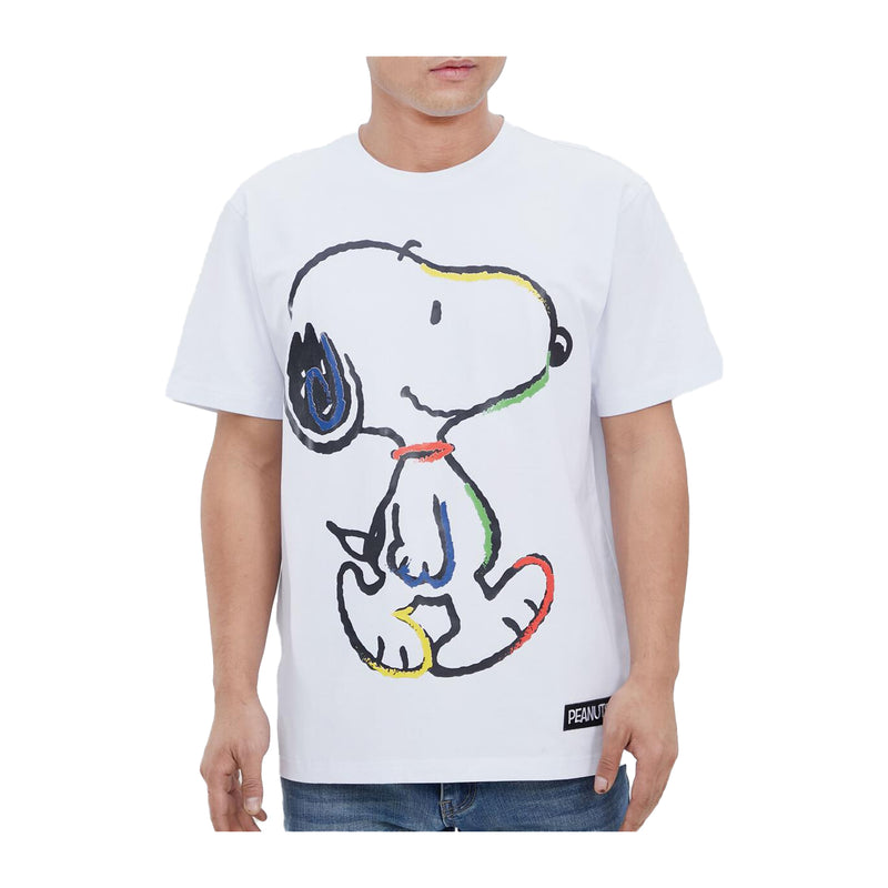 Freeze Max Mens Snoopy Chalk Crew Neck T-Shirt PN10128-WHT White