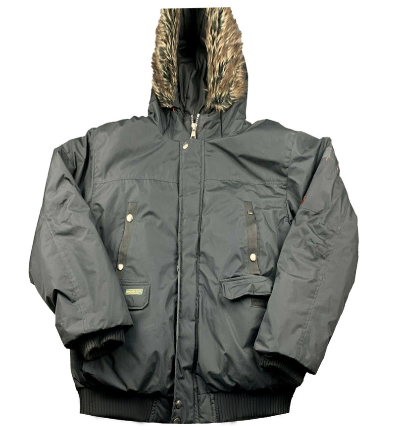J. Whistler Men's Water Resistant Parka Jacket With Faux Fur Hood Dark Olive