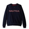 Nautica Men's Long Sleeve Solid French Rib Crew Neck Sweatshirt, Navy Small