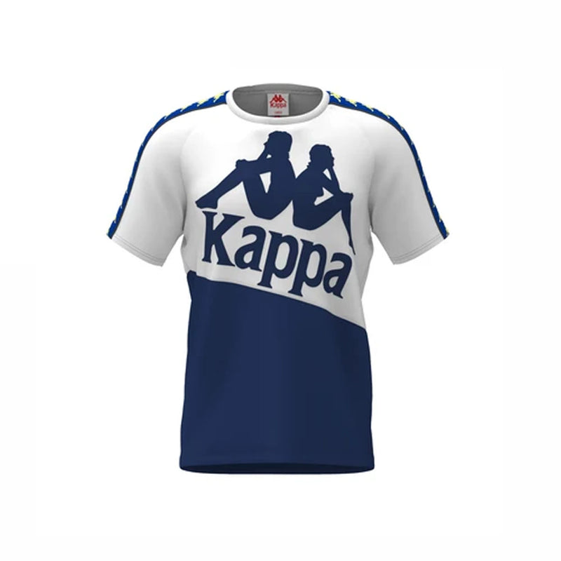 Kappa Mens 222 Banda Baldwin T-Shirt 304NQB0-A0H Wht/Blue Md/Yellow