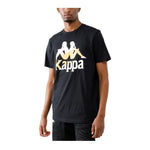 Kappa Mens Authentic Football Barta T-shirt 33134SW-A10 Black Smoke-Grey Vapor-Orange Lt-Bright White
