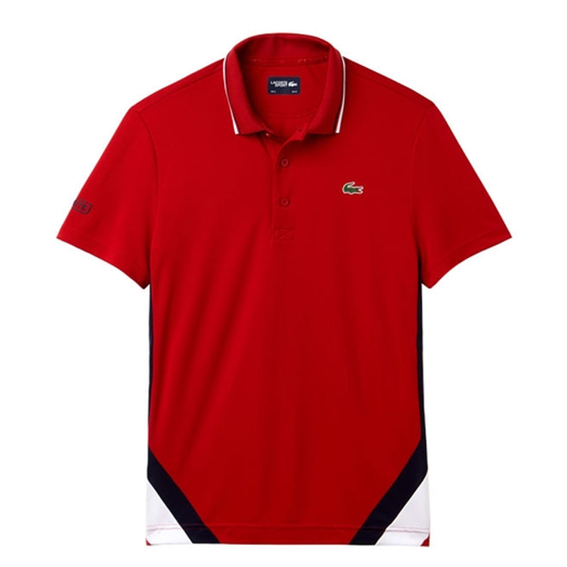 Lacoste Mens Short Sleeve Polo T-Shirt DH9455-51-QY0 Wht/Red