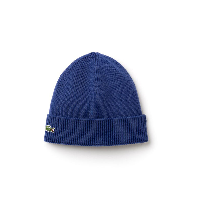Lacoste Mens Ribbed Wool Beanie RB4162-51-Z7Z Blue