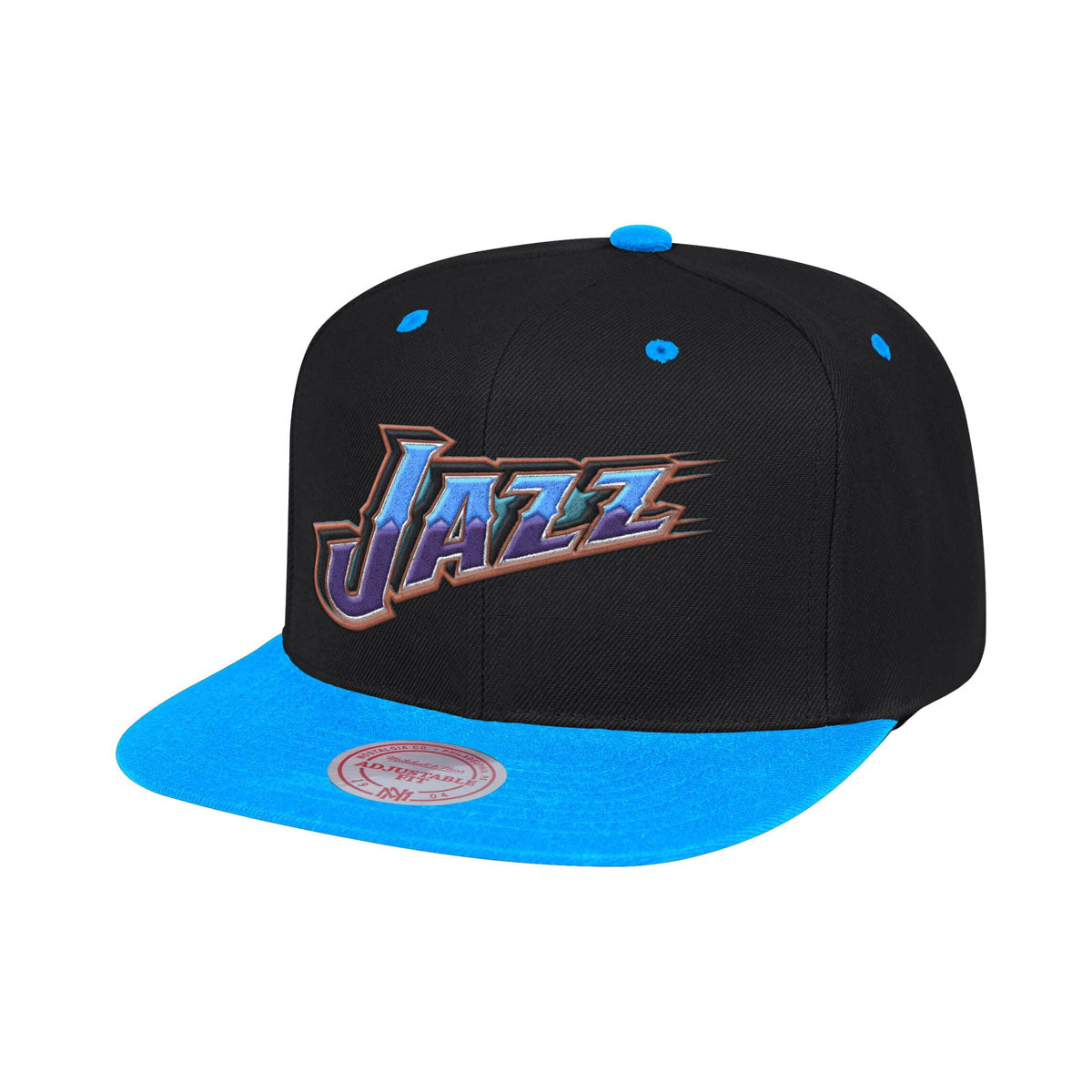 Men's Mitchell & Ness Black/White Utah Jazz Snapback Adjustable Hat