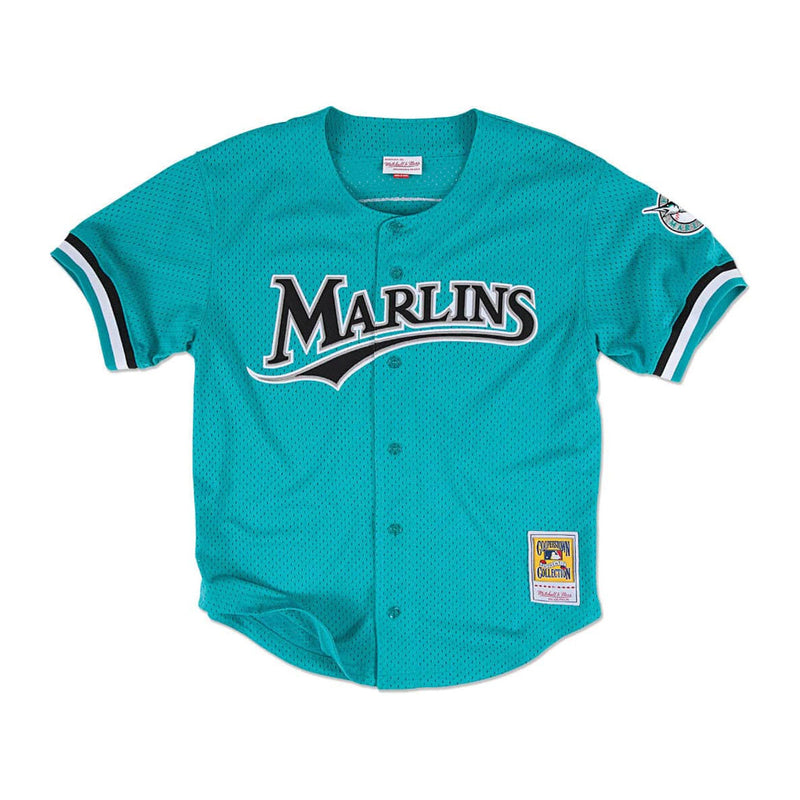 Mitchell & Ness Mens NBA Florida Marlins Authentic BP Button Front - Andre Dawson Jersey ABBF3104-FMA95ADATEAL Teal