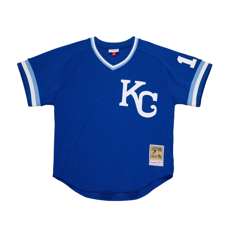 Mitchell & Ness Mens MLB Kansas City Royals Authentic BP Pullover Jersey - Bo Jackson Jersey ABPJ3057-KCR89BJAROYA Royal