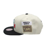 Mitchell & Ness Mens NBA Charlotte Hornets Vintage Jockey HWC Snapback Hat HHSS1209-CHOYYPPPCREA Cream