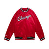 Mitchell & Ness Mens NBA Chicago Bulls Double Clutch Lightweight Satin Jacket OJBF3397-CBUYYPPPSCAR Red Scarlet