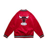 Mitchell & Ness Mens NBA Chicago Bulls Double Clutch Lightweight Satin Jacket OJBF3397-CBUYYPPPSCAR Red Scarlet