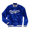 Mitchell & Ness Mens MLB Los Angeles Dodgers Double Clutch Lightweight Satin Jacket OJBF3397-LADYYPPPRYWH Royal/White