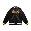 Mitchell & Ness Mens NBA Los Angeles Lakers Double Clutch Lightweight Satin Jacket OJBF3397-LALYYPPPBLCK Black