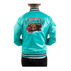 Mitchell & Ness Mens NBA Vancouver Grizzlies Double Clutch Lightweight Satin Jacket OJBF3397-VGRYYPPPGRTL Grey/Teal