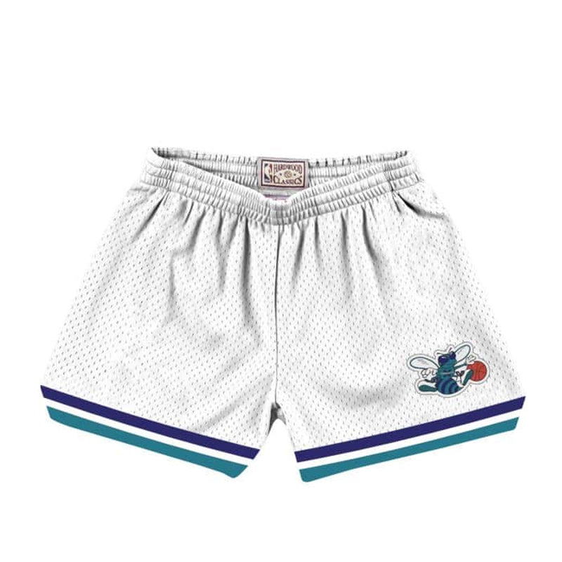 Mitchell & Ness Charlotte Hornets Women's Jump Shot Shorts SHOREL18123-CHOWHIT- WHIT White