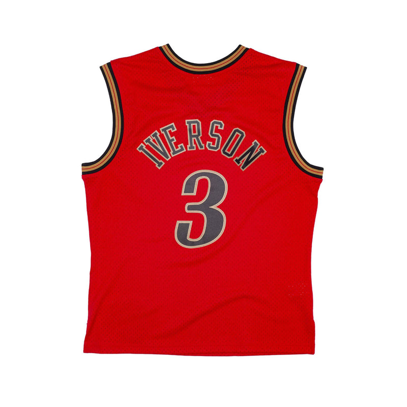 Mitchell & Ness Mens NBA Philadelphia 76Ers Reload Swingman Jersey - Allen Iverson SMJYCP19267-P76RED199AIV Red