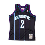 Mitchell & Ness Mens NBA Charlotte Hornets Reload Swingman Jersey - Larry Johnson SMJYCP19277-CHOBLCK92LJO Black