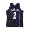 Mitchell & Ness Mens NBA Charlotte Hornets Reload Swingman Jersey - Larry Johnson SMJYCP19277-CHOBLCK92LJO Black