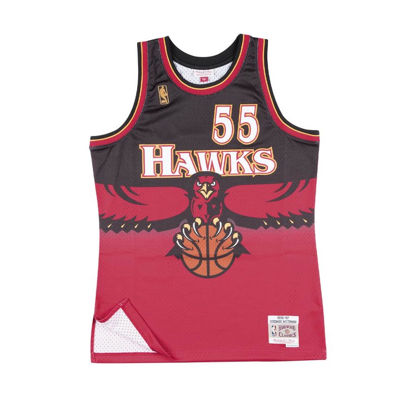 Mitchell & Ness Mens NBA Atlanta Hawks Swingman Jersey - Dikembe Mutombo SMJYGS18138-AHASCAR96DMO Scarlet