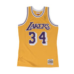 Mitchell & Ness Mens NBA Los Angeles Lakers Swingman Jersey - Shaquille O'Neal SMJYGS18177-LALLTGD96SON Light Gold